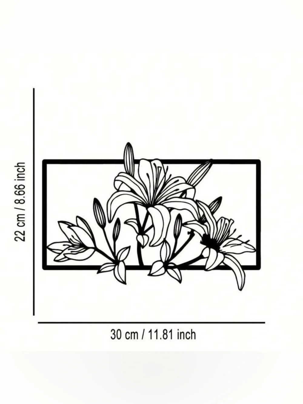 Elegant Metal Lily Flower Wall Decor, Multipurpose Indoor/Outdoor Wall Hanging